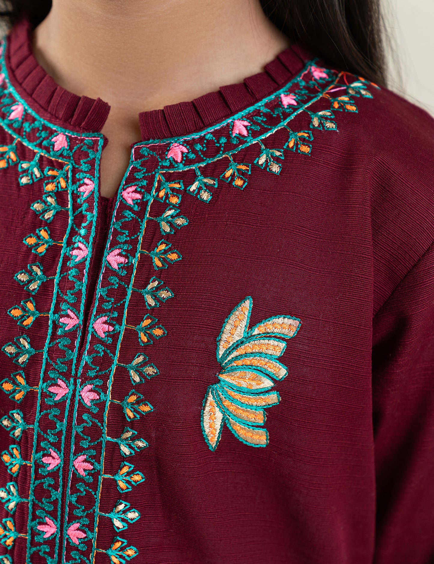 2 PIECE NEON EMBROIDERED SUIT