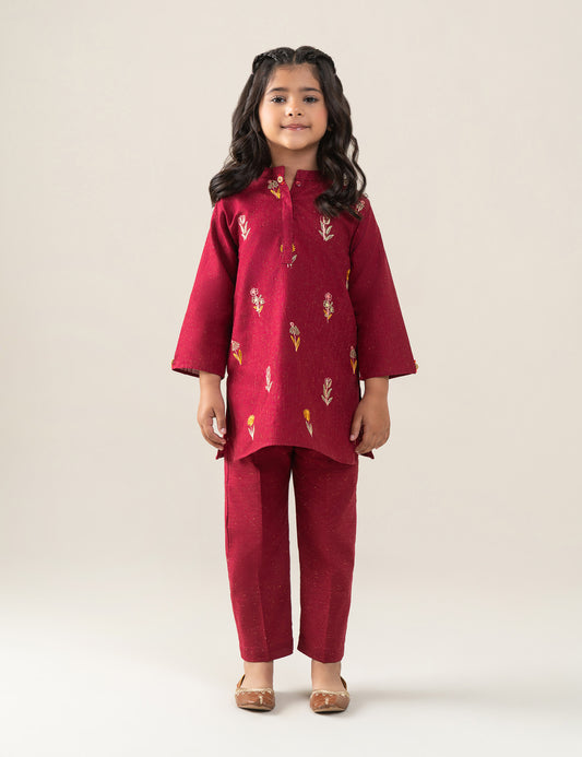 2 PIECE FLORAL EMBROIDERED SUIT