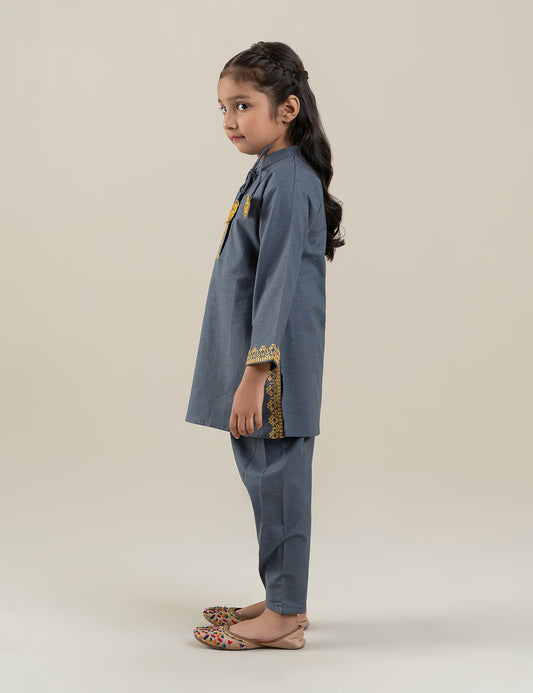 2 PIECE CONTRAST EMBROIDERED SUIT