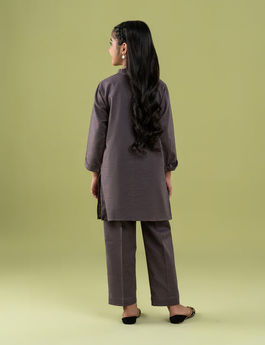 2 PIECE CONTRAST EMBROIDERED SUIT