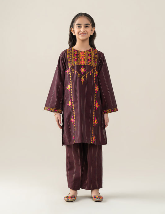 2 PIECE FLORAL EMBROIDERED SUIT