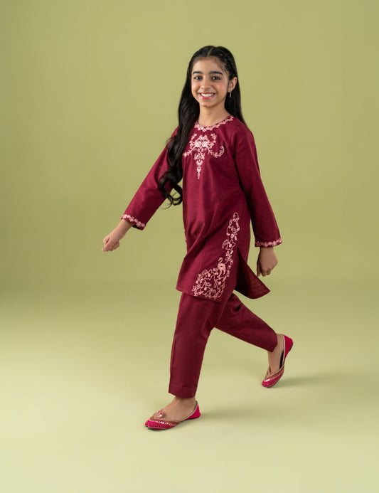 2 PIECE ALLOVER EMBROIDERED SUIT