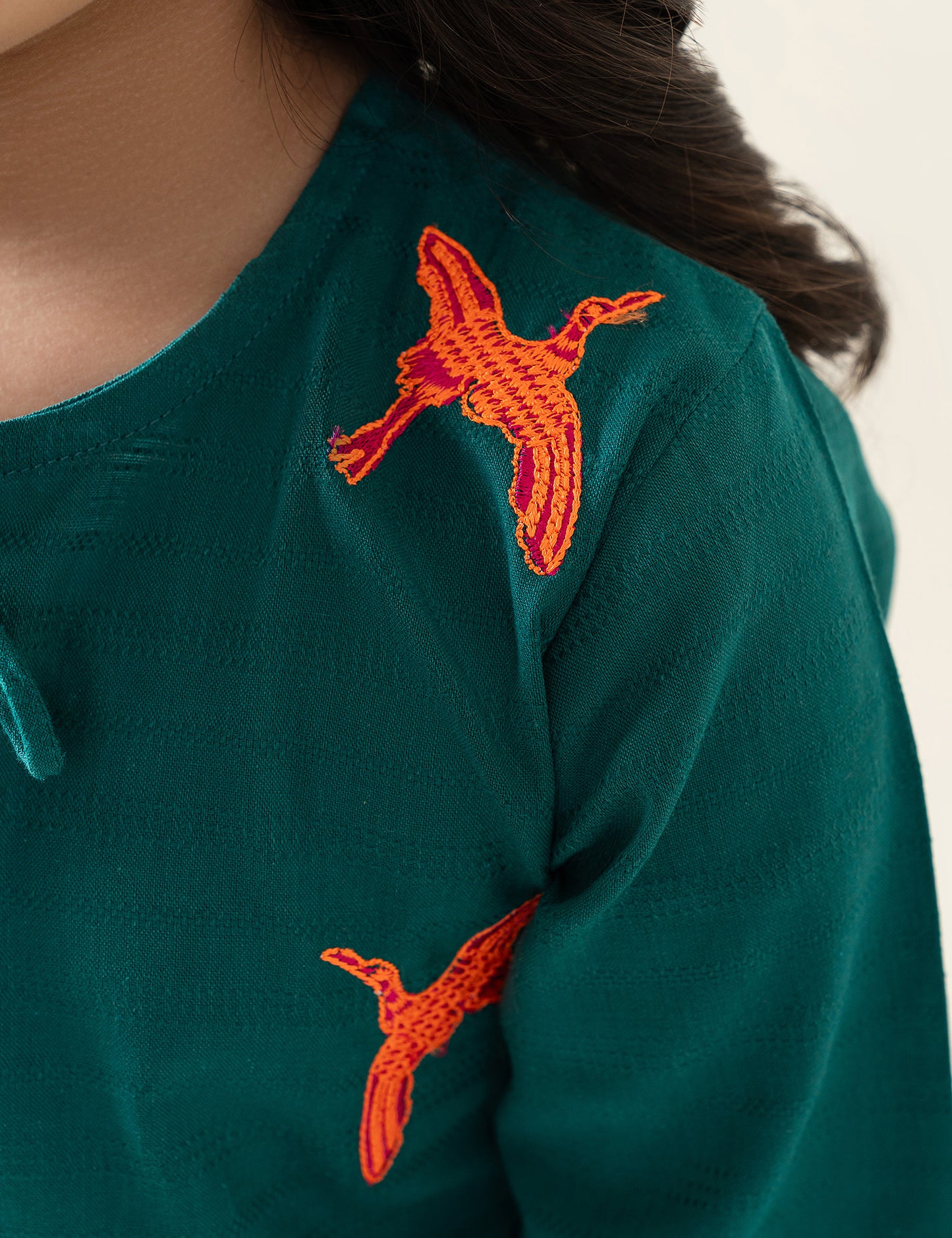 2 PIECE CONTRAST EMBROIDERED SUIT