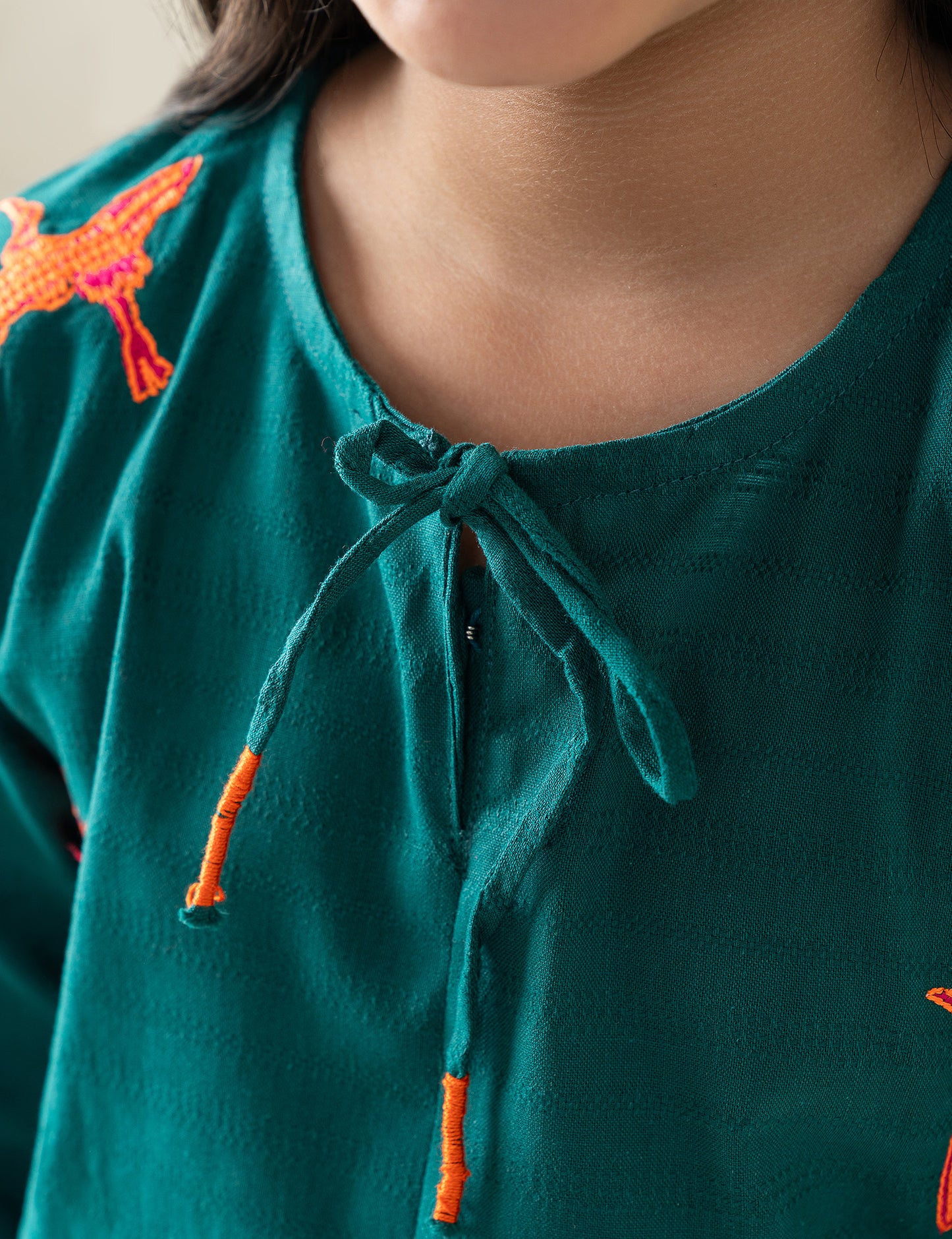 2 PIECE CONTRAST EMBROIDERED SUIT