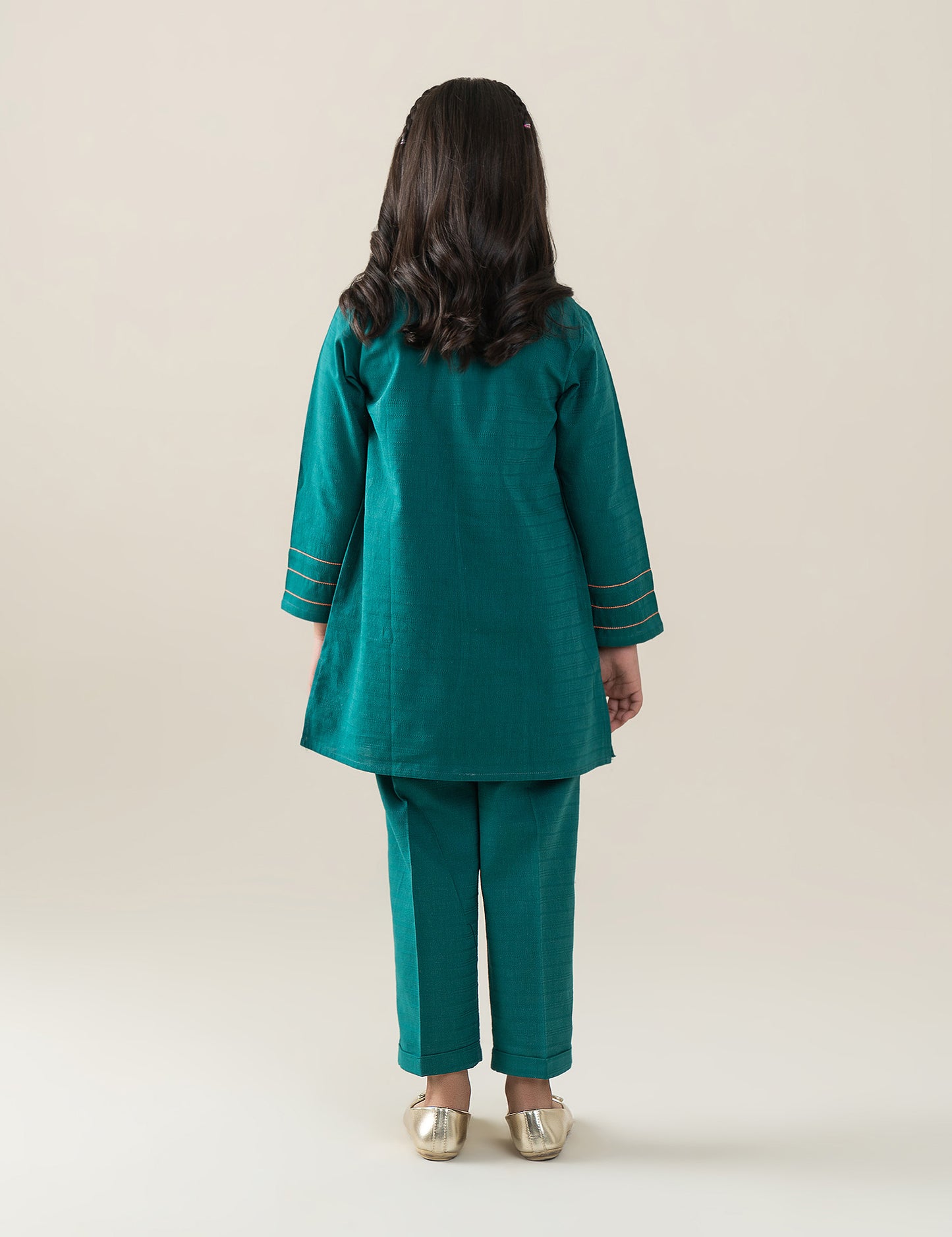 2 PIECE CONTRAST EMBROIDERED SUIT