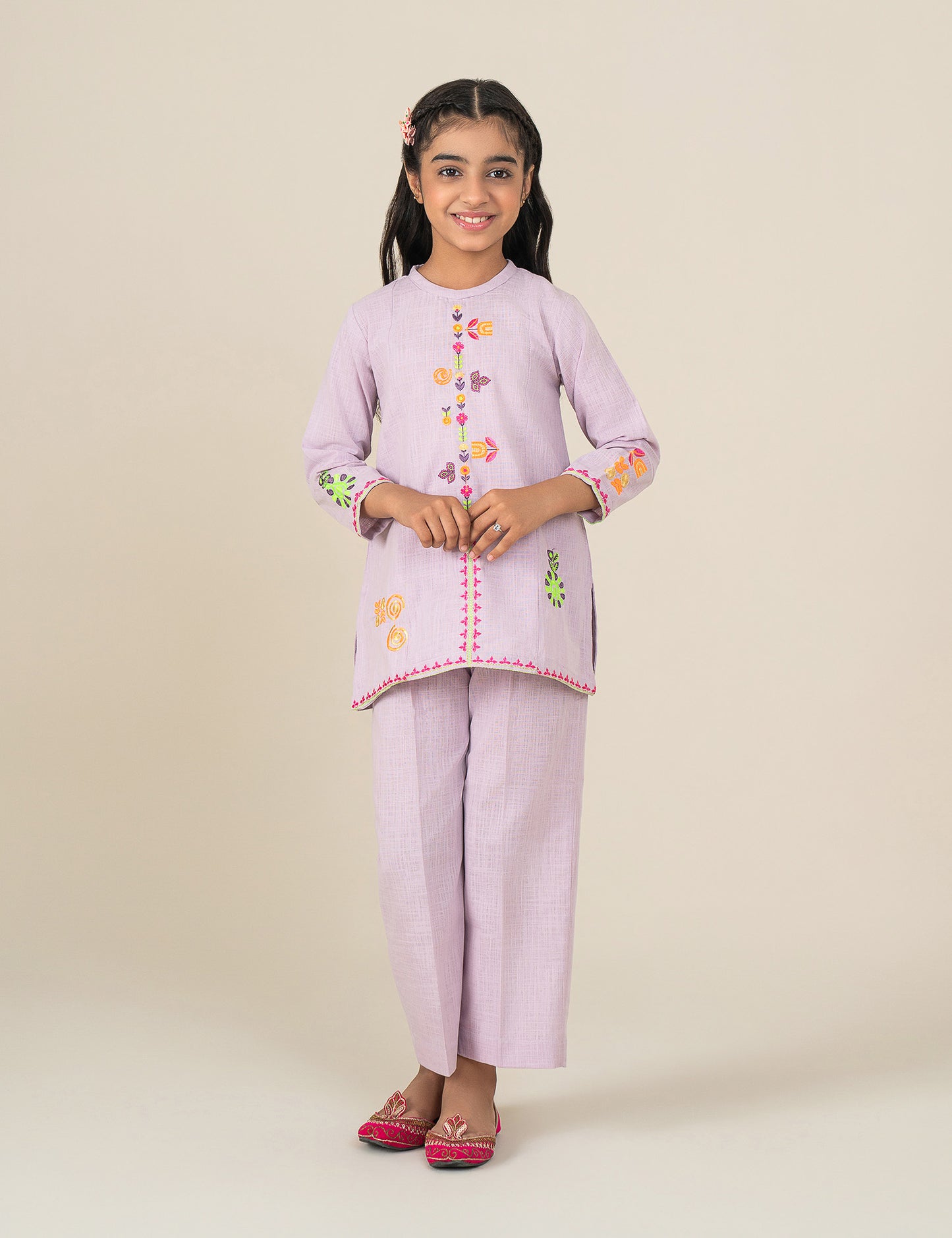 2 PIECE NEON EMBROIDERED SUIT