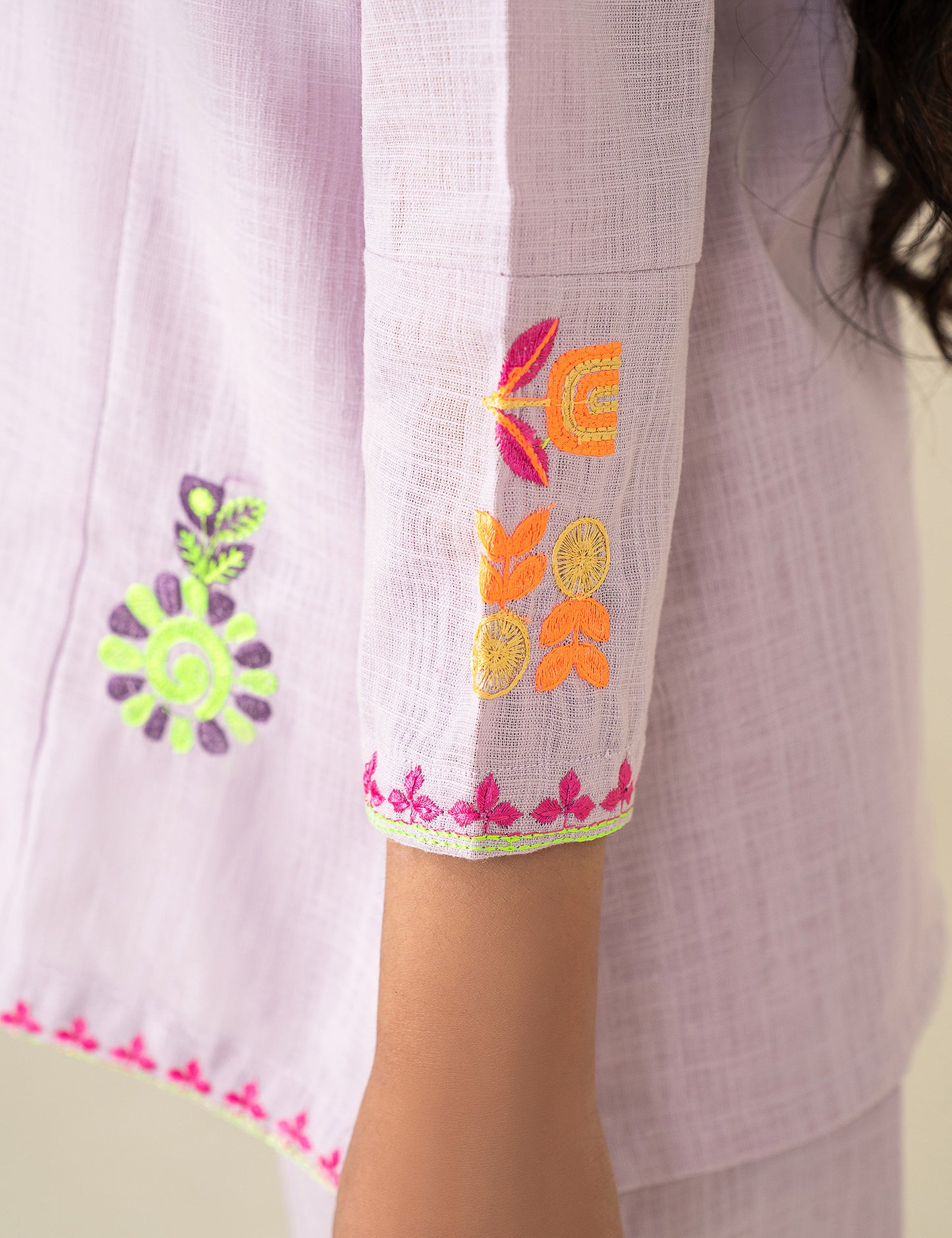 2 PIECE NEON EMBROIDERED SUIT