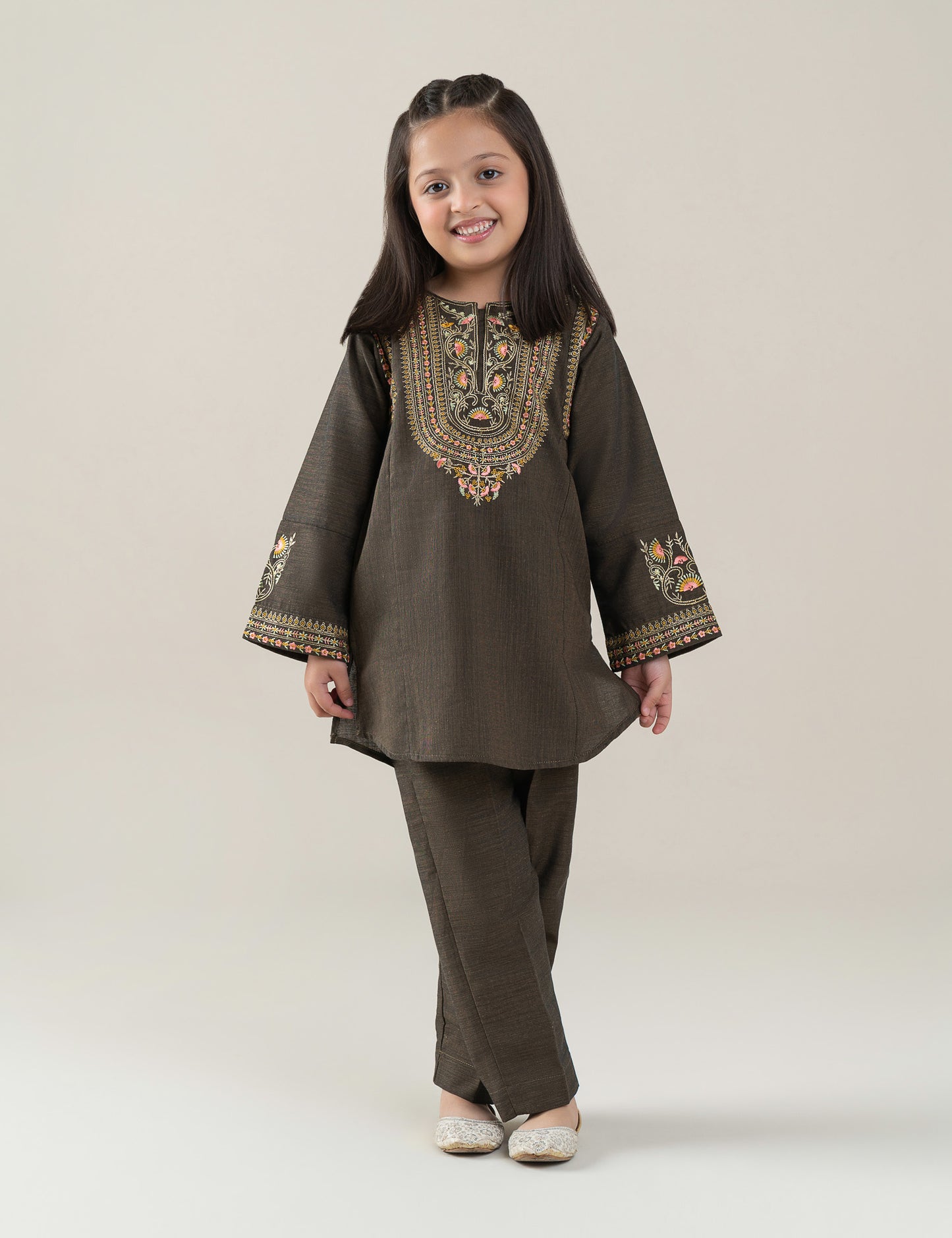 2 PIECE FLORAL EMBROIDERED SUIT