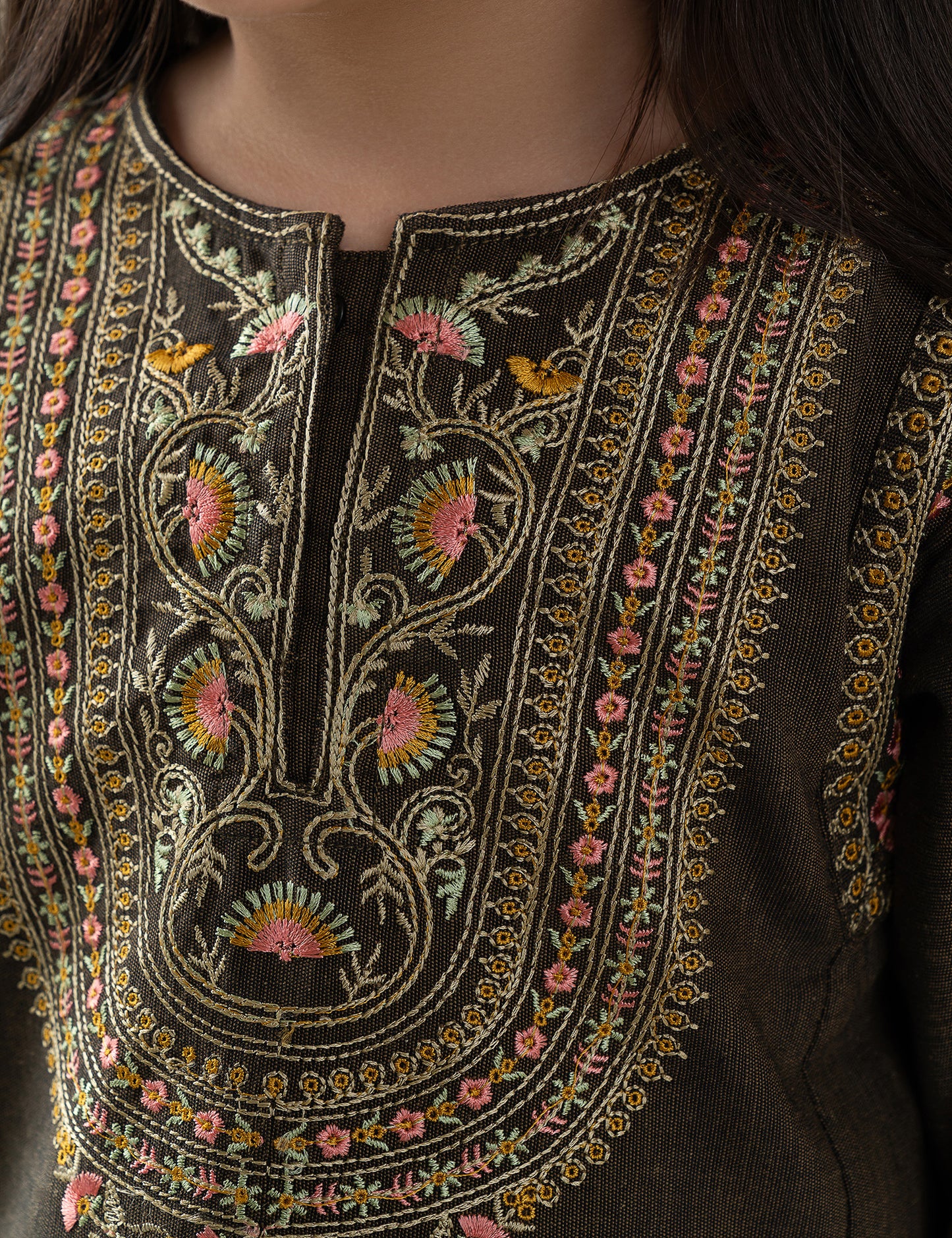 2 PIECE FLORAL EMBROIDERED SUIT