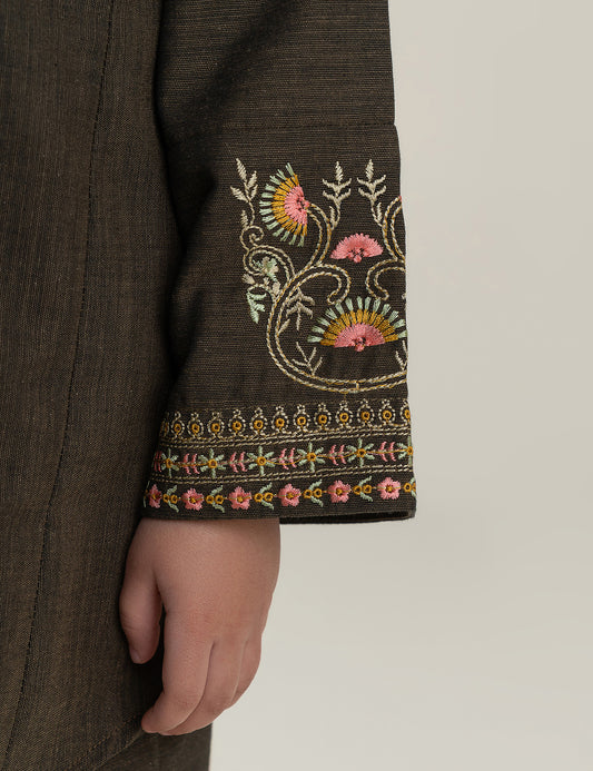 2 PIECE FLORAL EMBROIDERED SUIT