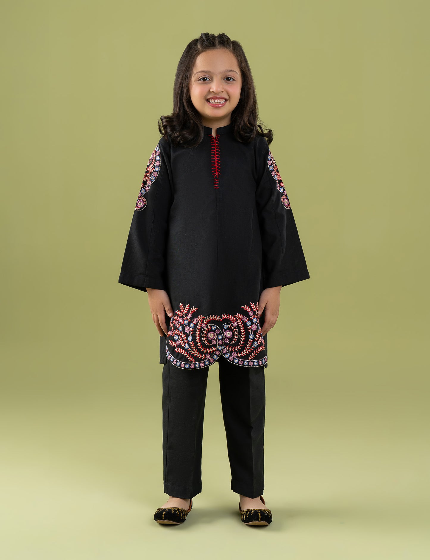 2 PIECE VIBRANT EMBROIDERED SUIT