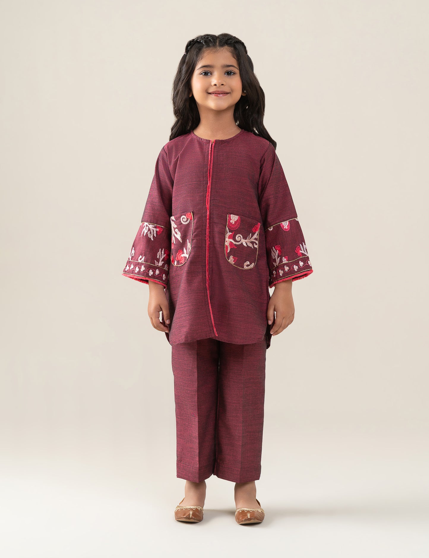 2 PIECE POCKET EMBROIDERED SUIT