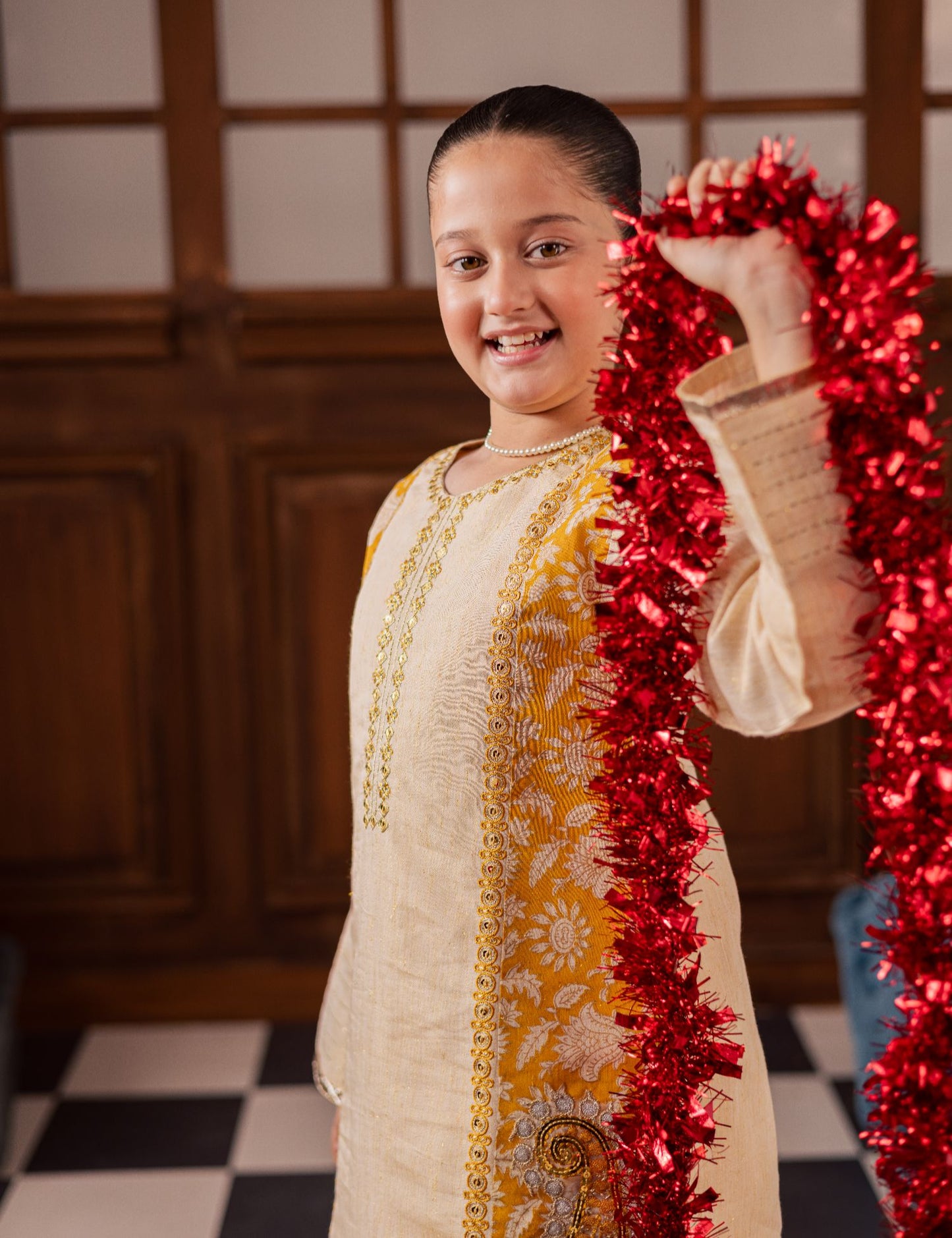 2 PIECE BLOCK PRINTED EMBROIDERED SUIT