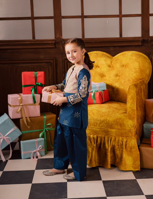 2 PIECE FLORAL EMBROIDERED WAISTCOAT SUIT