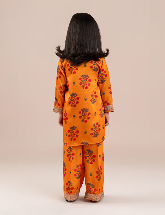 2 PIECE SILK PRINTED EMBROIDERED SUIT