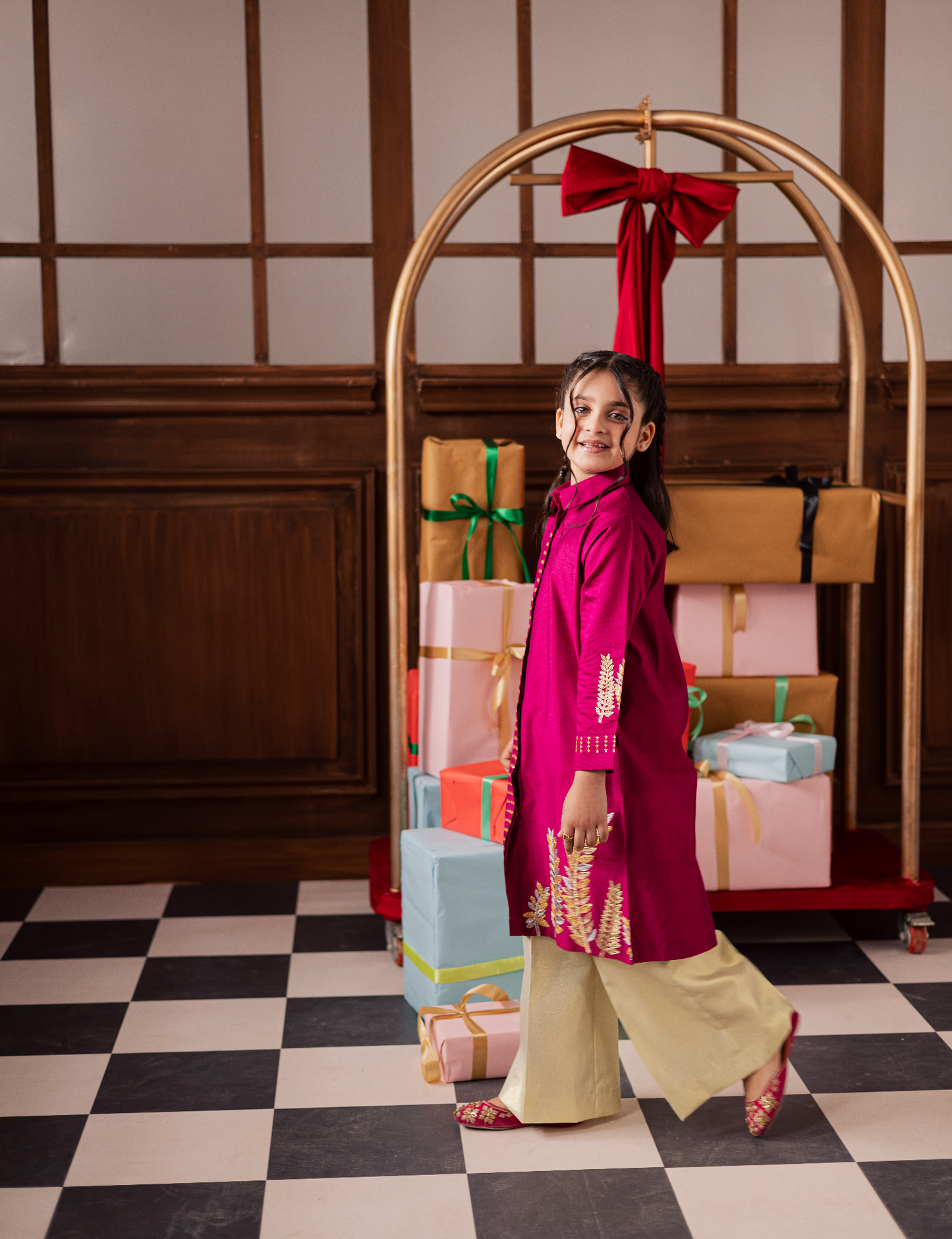 2 PIECE BUTTON DOWN EMBROIDERED SUIT