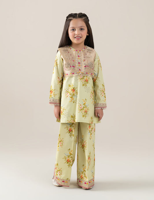 2 PIECE FLORAL EMBROIDERED WAISTCOAT SUIT