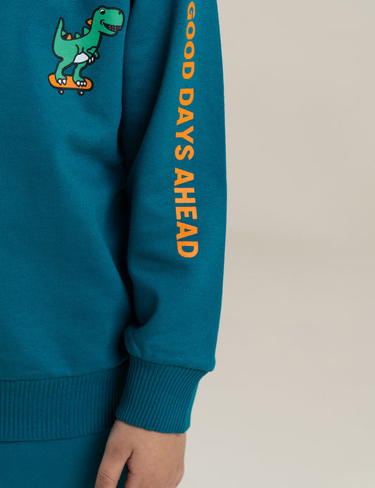 2 PIECE GOOD DAYS AHEAD PRINTED SUIT