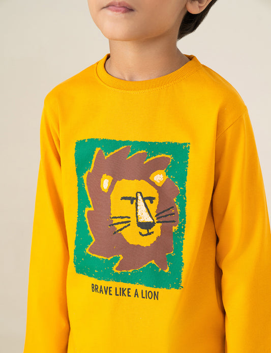 BRAVE LIKE A LION PRINTED T-SHIRT