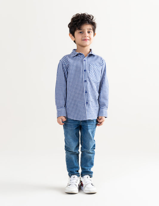 STYLISED BUTTON DOWN CHECKERED SHIRT