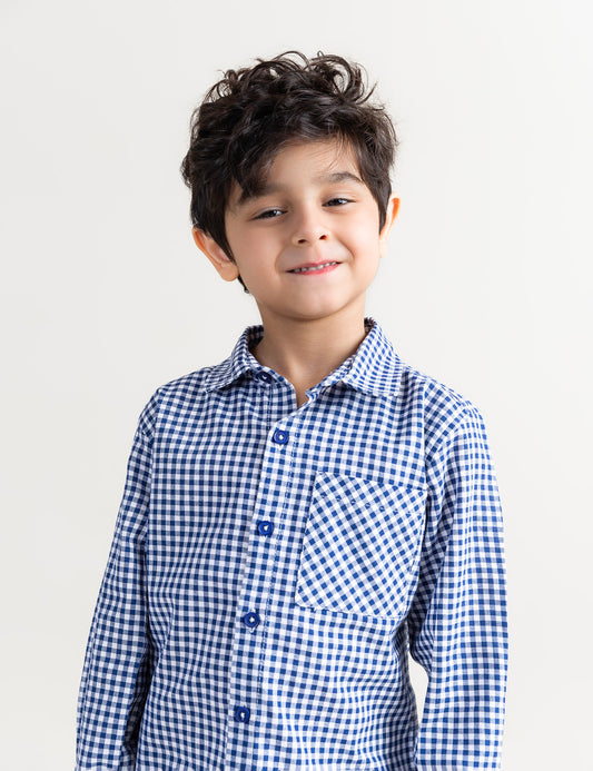 STYLISED BUTTON DOWN CHECKERED SHIRT