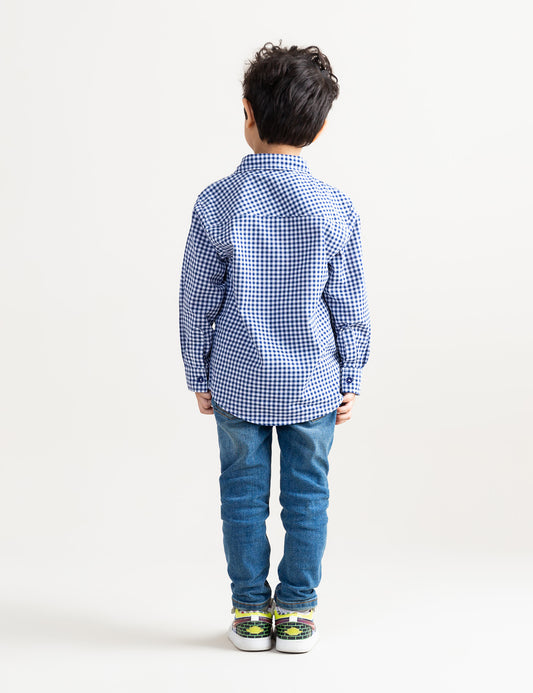 STYLISED BUTTON DOWN CHECKERED SHIRT