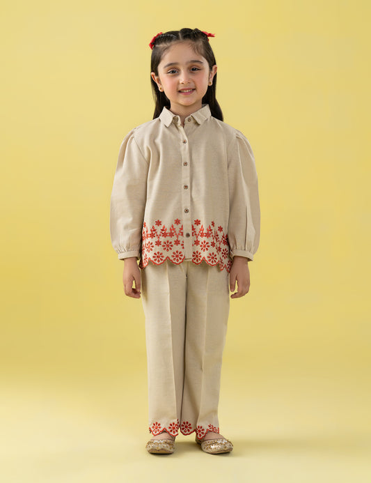 2 PIECE FLORAL EMBROIDERED SUIT