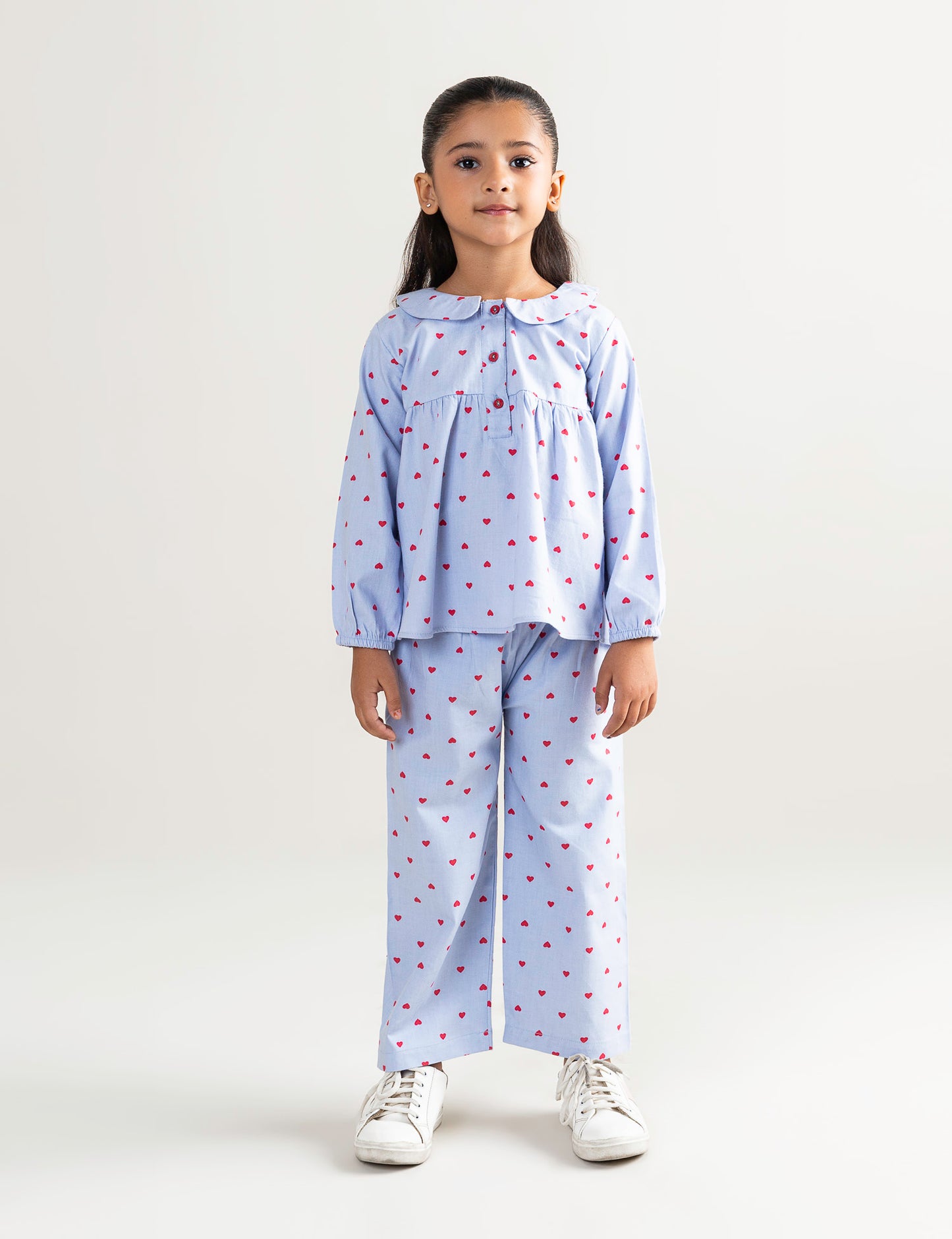 2 PIECE ALLOVER HEART PRINTED SUIT