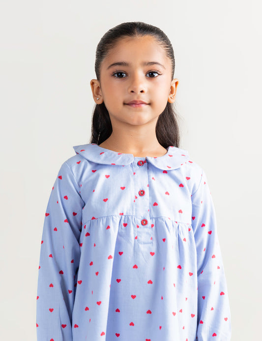 2 PIECE ALLOVER HEART PRINTED SUIT