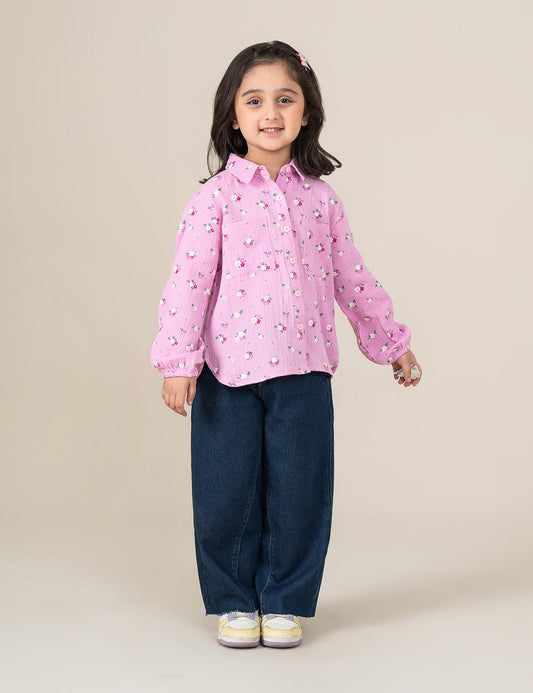 FLORAL BUTTON DOWN TOP