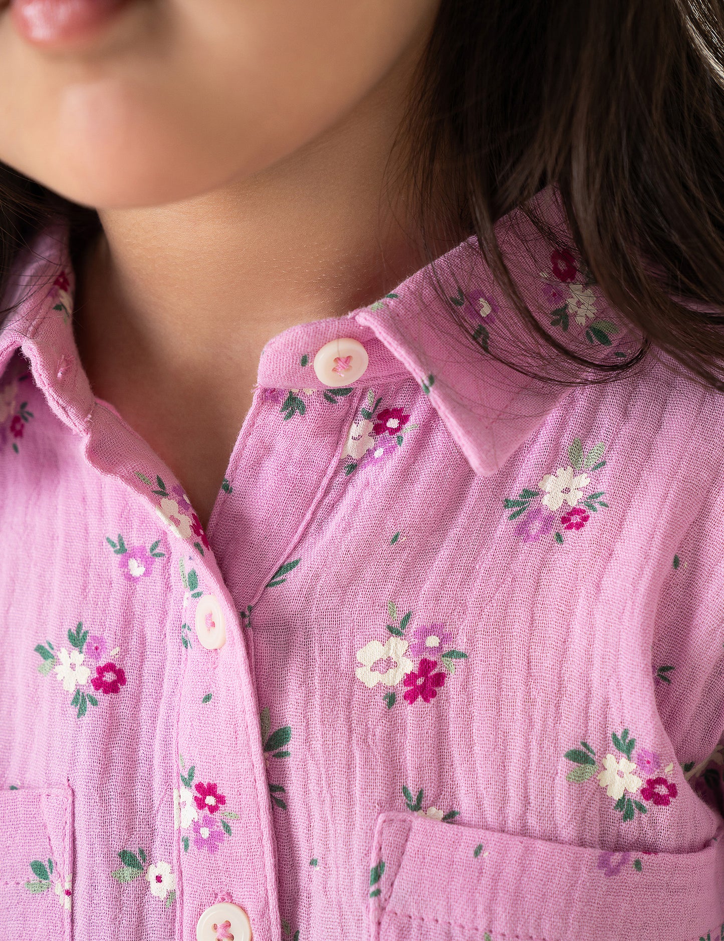 FLORAL BUTTON DOWN TOP