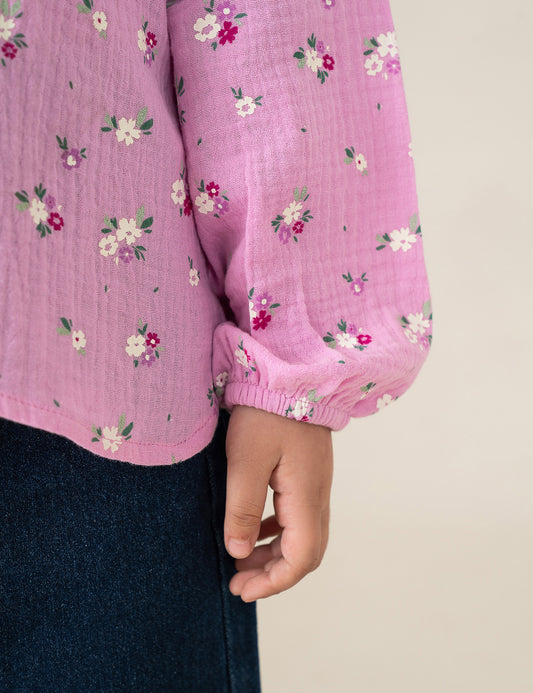 FLORAL BUTTON DOWN TOP