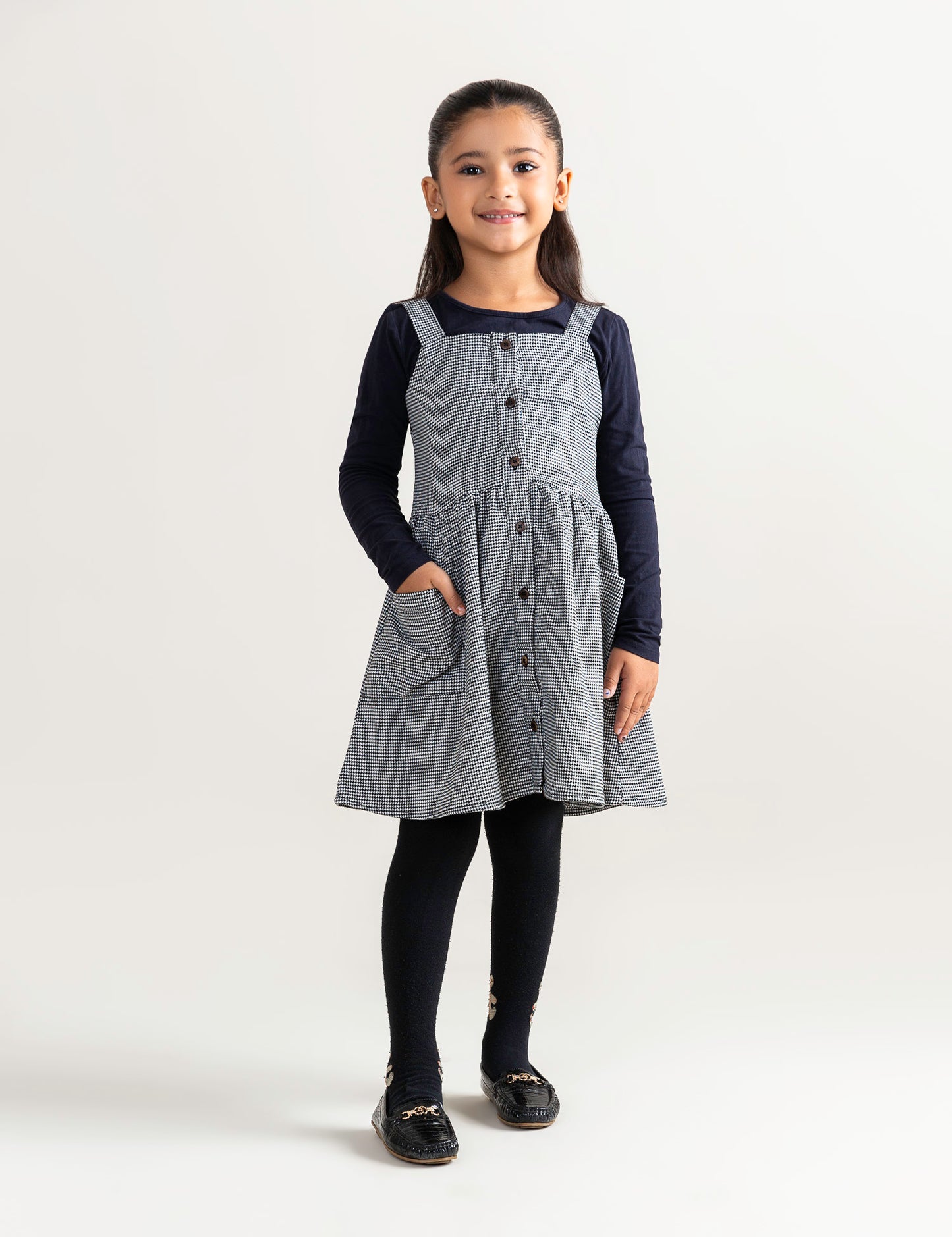 CHECKERED BUTTON FRONT DRESS