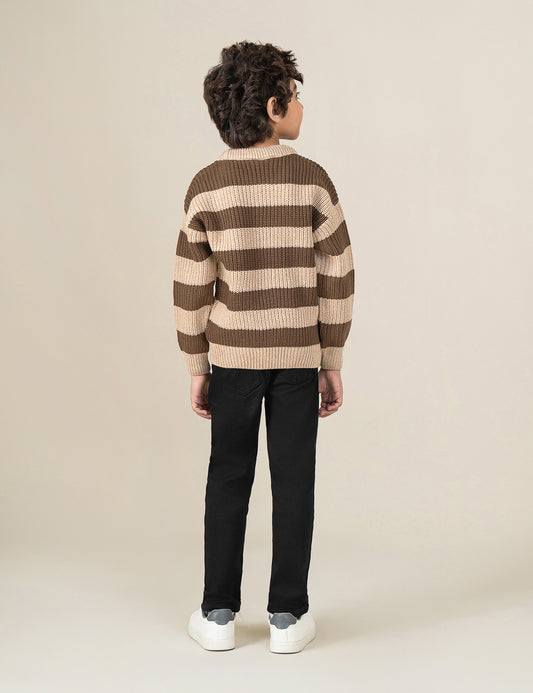 STRIPED KNITTED SWEATER