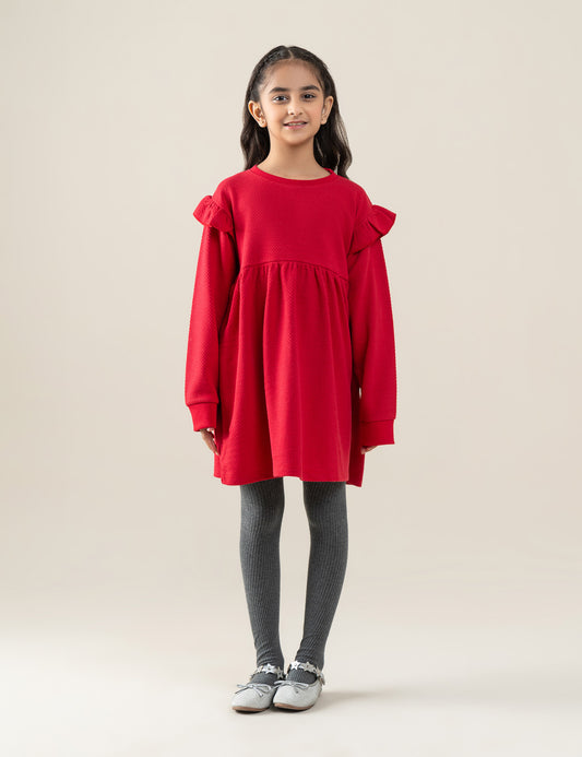 RUFFLE SHOULDER DRESS