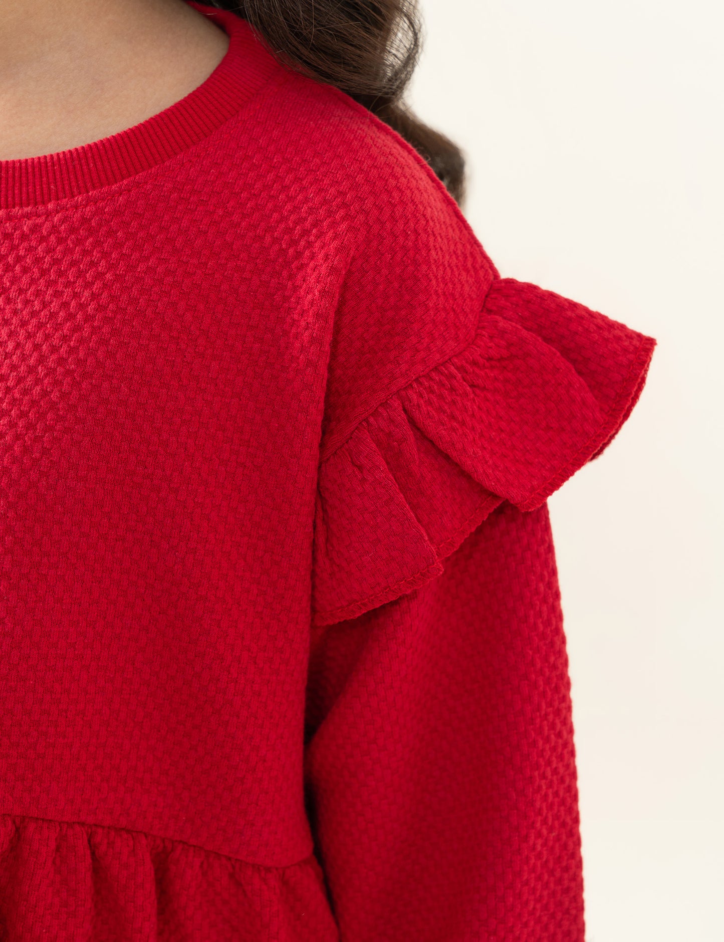 RUFFLE SHOULDER DRESS