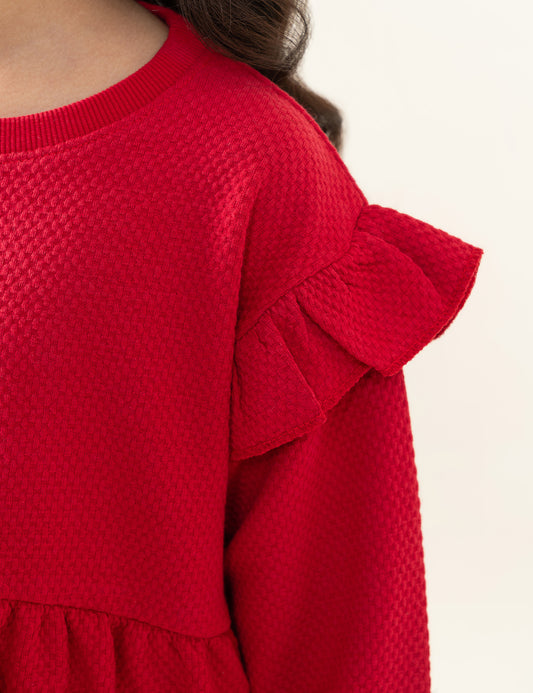 RUFFLE SHOULDER DRESS