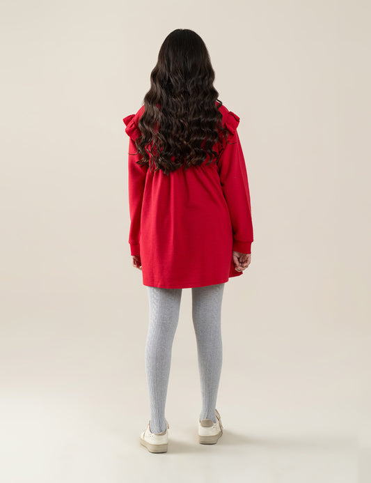 RUFFLE SHOULDER DRESS