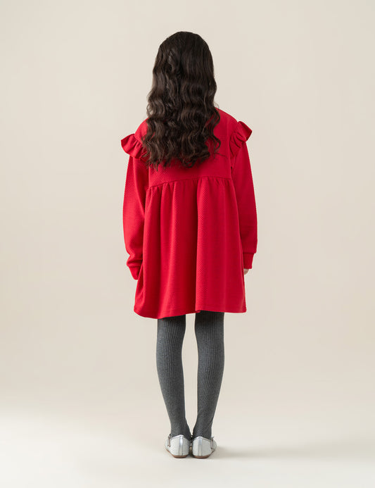 RUFFLE SHOULDER DRESS