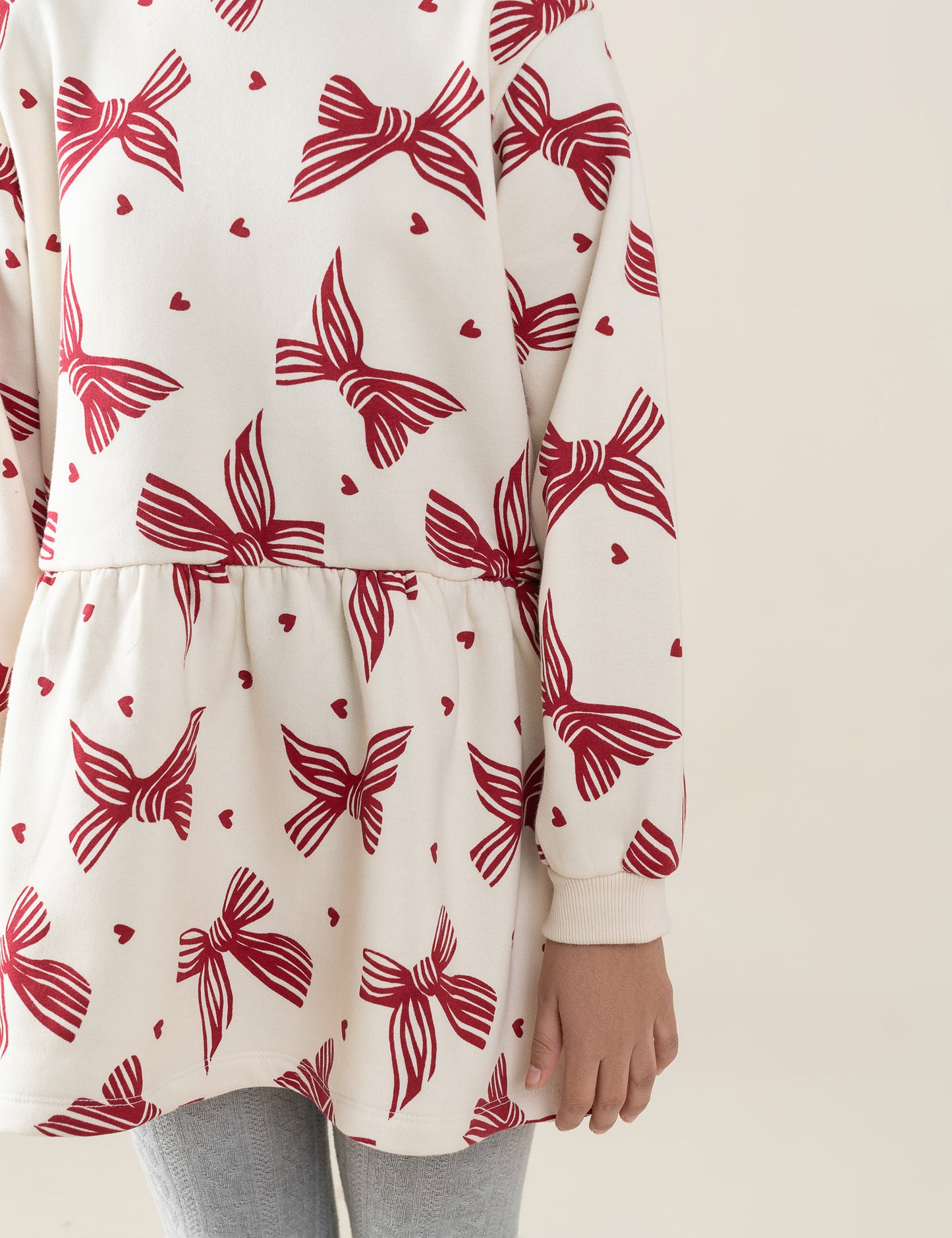 BOW & HEART PRINTED DRESS