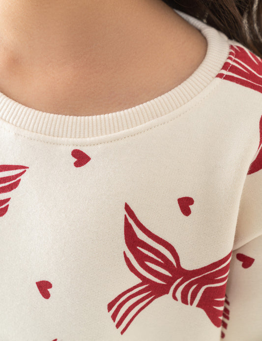 BOW & HEART PRINTED DRESS