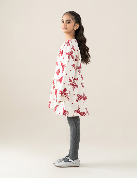 BOW & HEART PRINTED DRESS