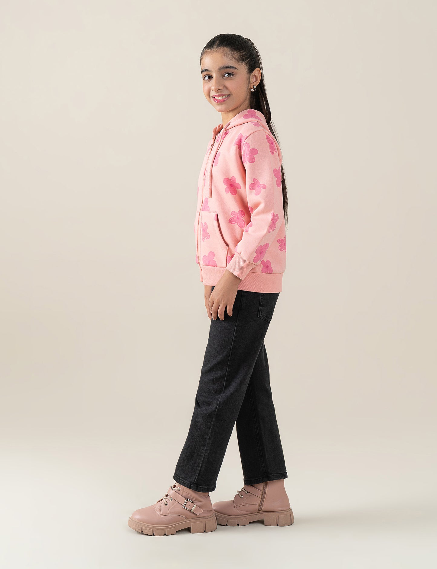 FLORAL PRINTED HOODIE