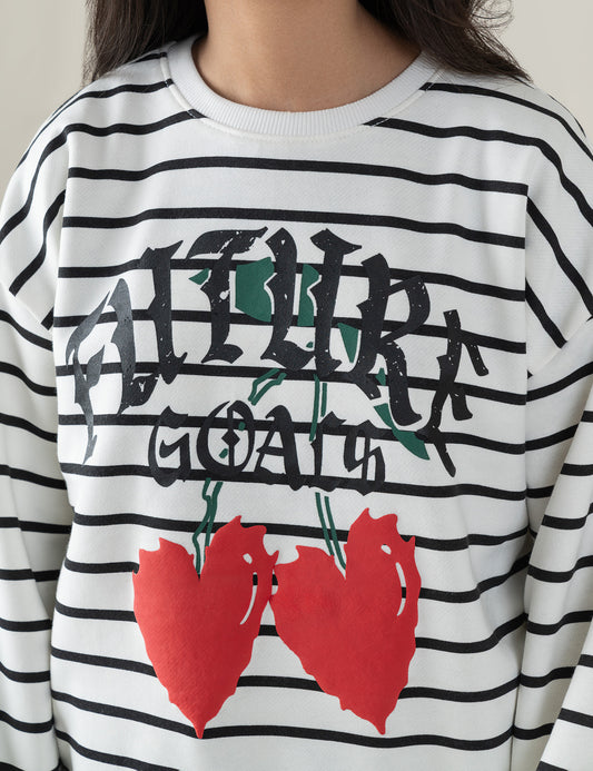 FUTURE GOALS STRIPED SWEATSHIRT