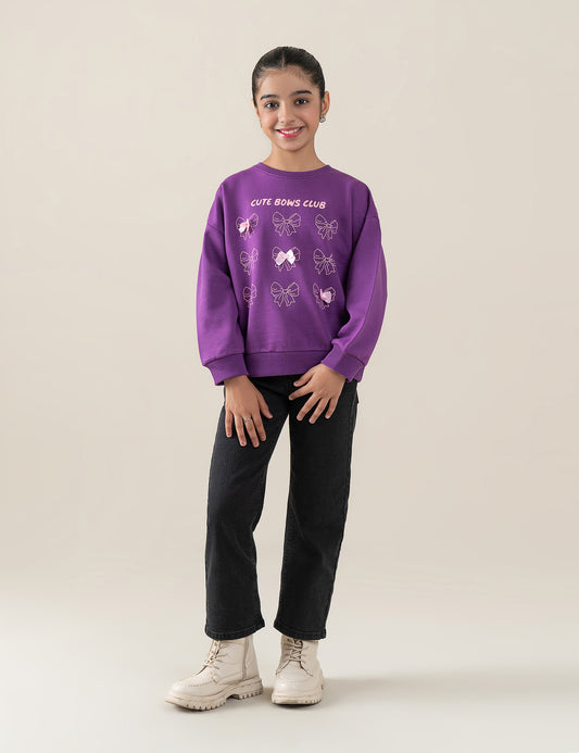 CUTE BOWS CLUB PRINTED SWEATSHIRT