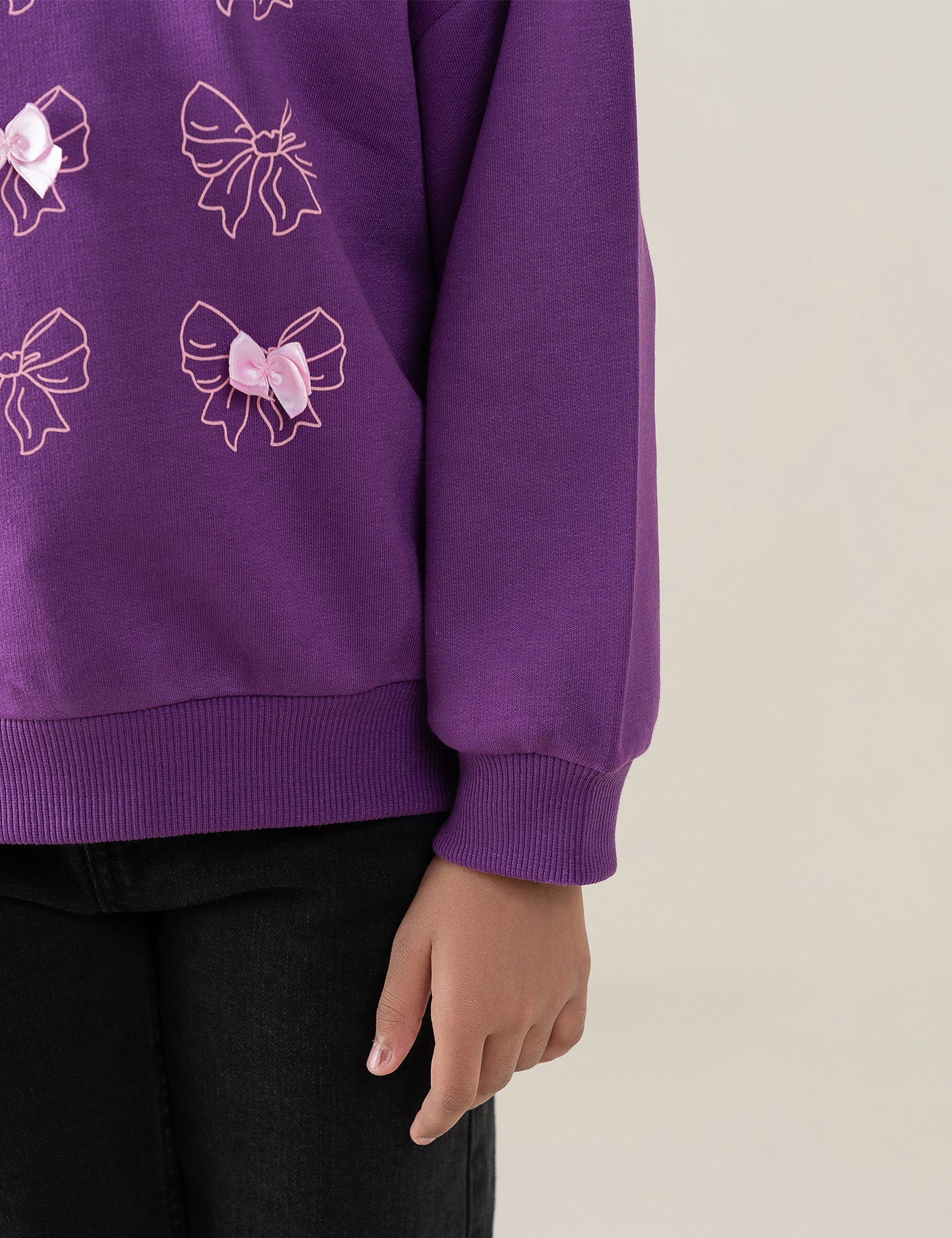 CUTE BOWS CLUB PRINTED SWEATSHIRT