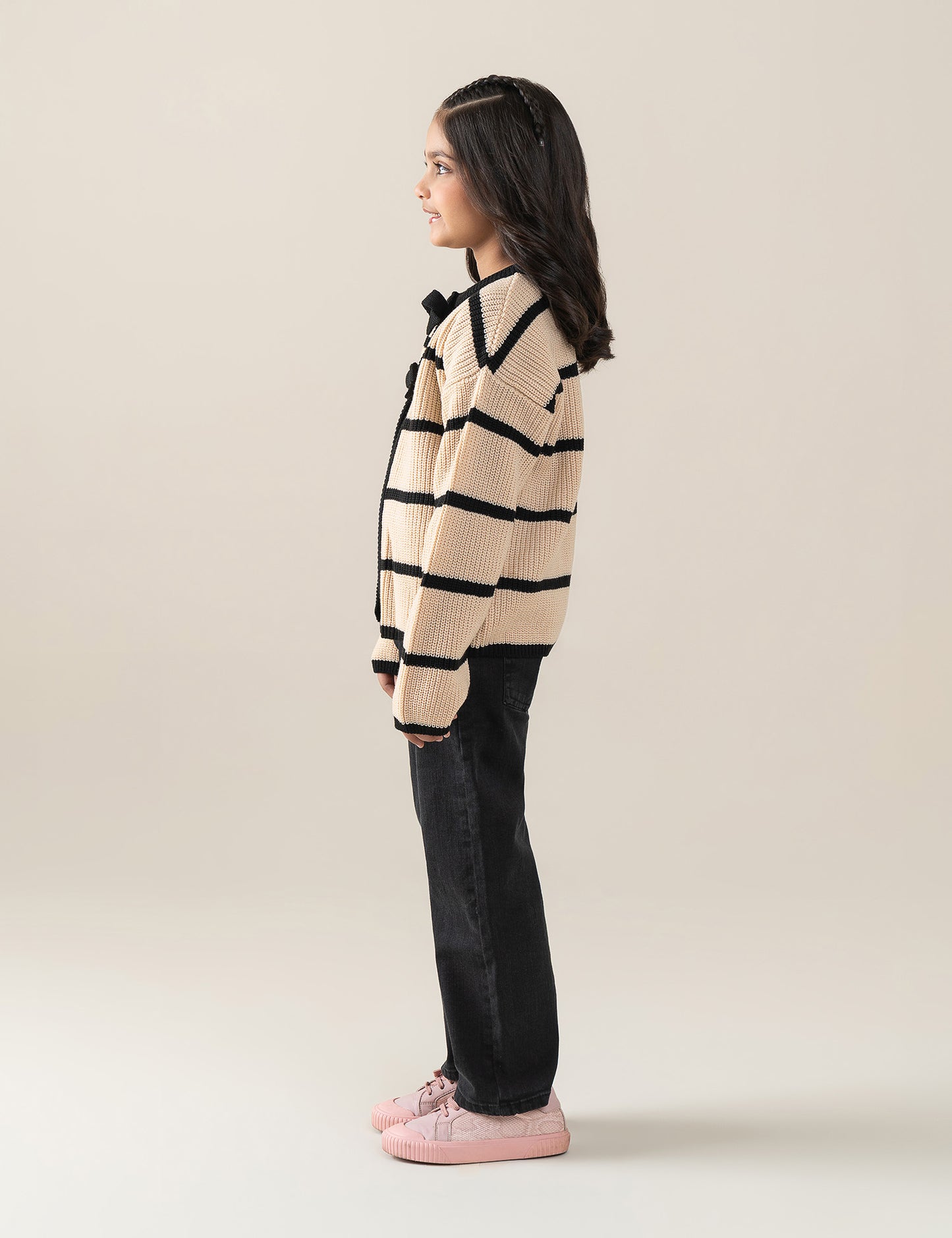 STRIPED KNIT CARDIGAN