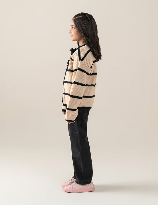 STRIPED KNIT CARDIGAN