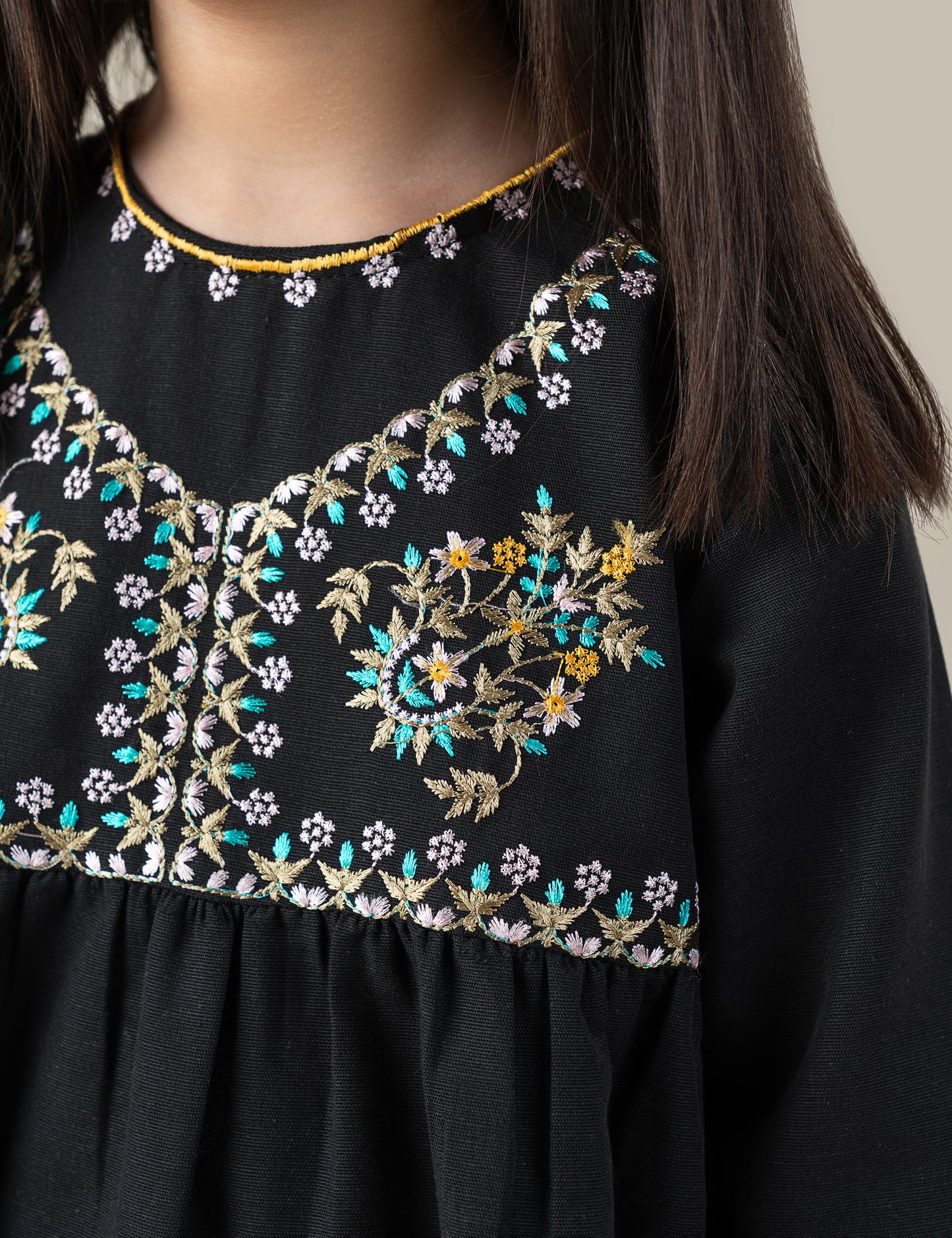 EMBROIDERED LONG DRESS