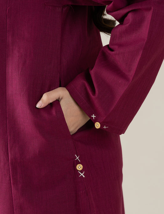 2 PIECE CONTRAST EMBROIDERED SUIT